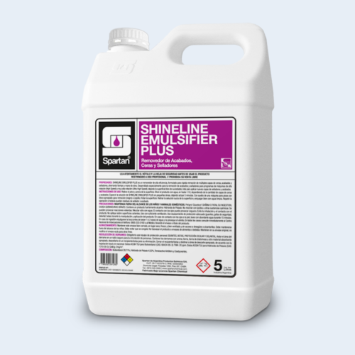 Shineline SPARTAN REMOVEDOR DE CERA Y ACABADOS SHINELINE EMULSIFIER PLUS 5LTS ...
