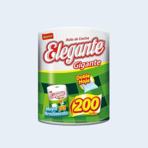 ROLLO DE COCINA ELEGANTE GIGANTE D/H BLANCO 200 PAÑOS
