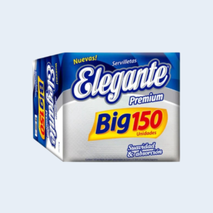 SERVILLETAS ELEGANTE PREMIUM 32x31CM PAQ. 150UDS